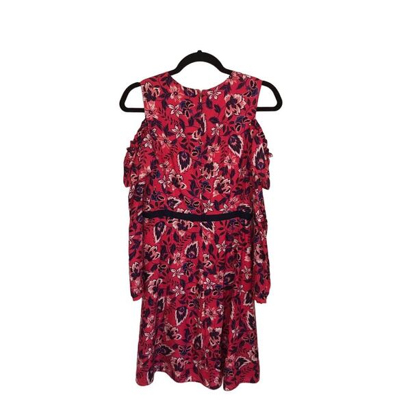 Draper James Francie Floral Cold Shoulder Dress Raspberry Red - Size 4 - Picture 8 of 10